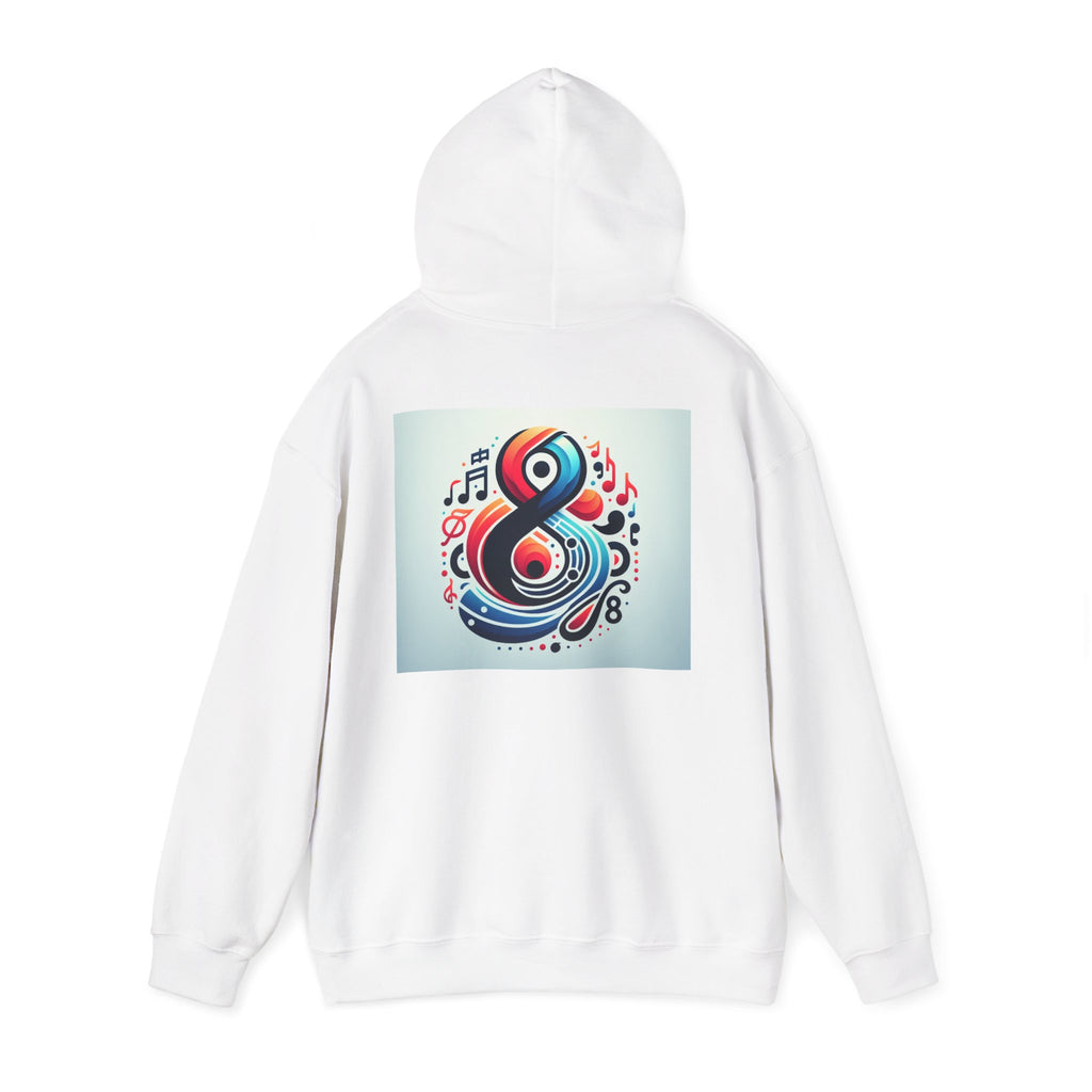 Vibrant Music Note Hoodie, Unisex Sweatshirt, Cozy Graphic Pullover, Ideal Gift for Music Lovers, Perfect for Concerts and Comfy Days